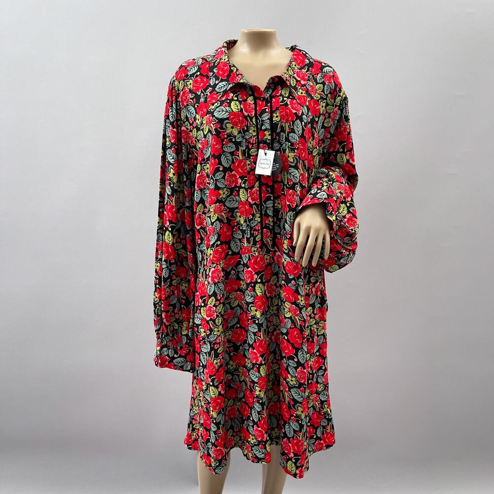 Joanie Clothing Dress Women US 22 Antique Paulina Rose Print Collared Office NWT